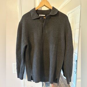 Zara Men's Charcoal Ribbed Sweater